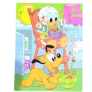 Vtg 1984 Disney Babies Puzzle Pluto & Donald Duck Golden #4631 63 Pcs Complete